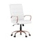 Flash Furniture White Leather Rose Gold Frame Mid-Back Chair GO-2286M-WH-RSGLD-GG - alternate 1